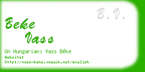 beke vass business card