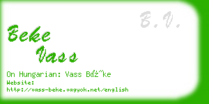 beke vass business card